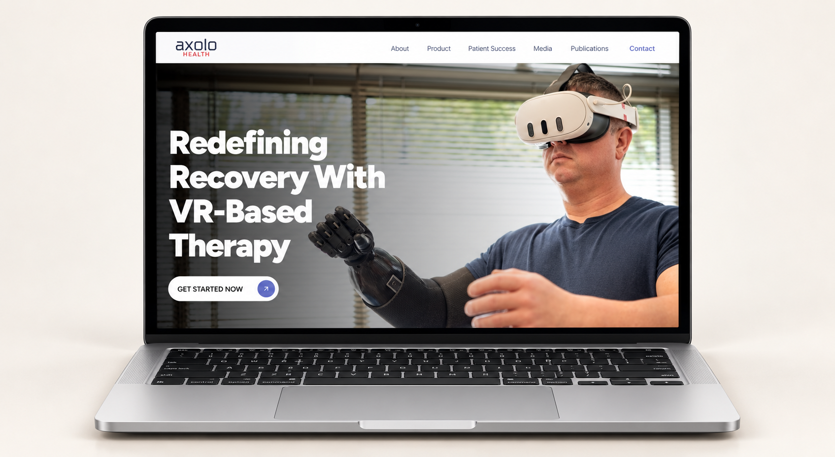 Axolo Health website redesign displayed on a laptop